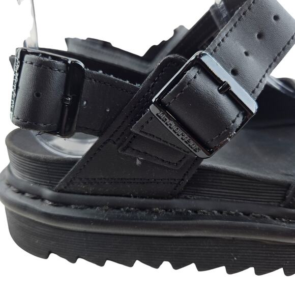 Dr Martens Voss Platform Sandals Womens 6 Black Leather Slingback Chunky Rock - Picture 3 of 11